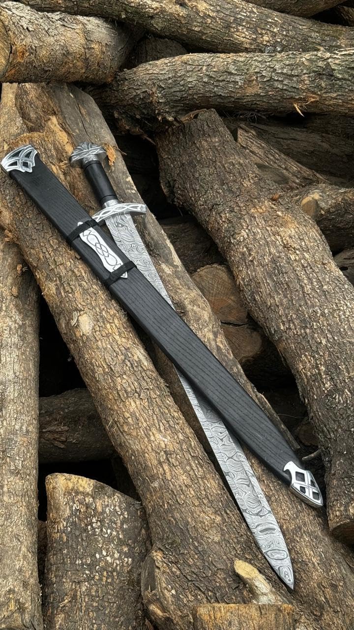 Hand Forged Damascus Steel Viking Sword / Battle Ready Medieval Sword – Only $149