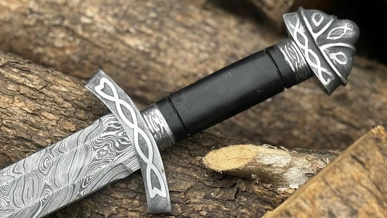 Hand Forged Damascus Steel Viking Sword / Battle Ready Medieval Sword – Only $149