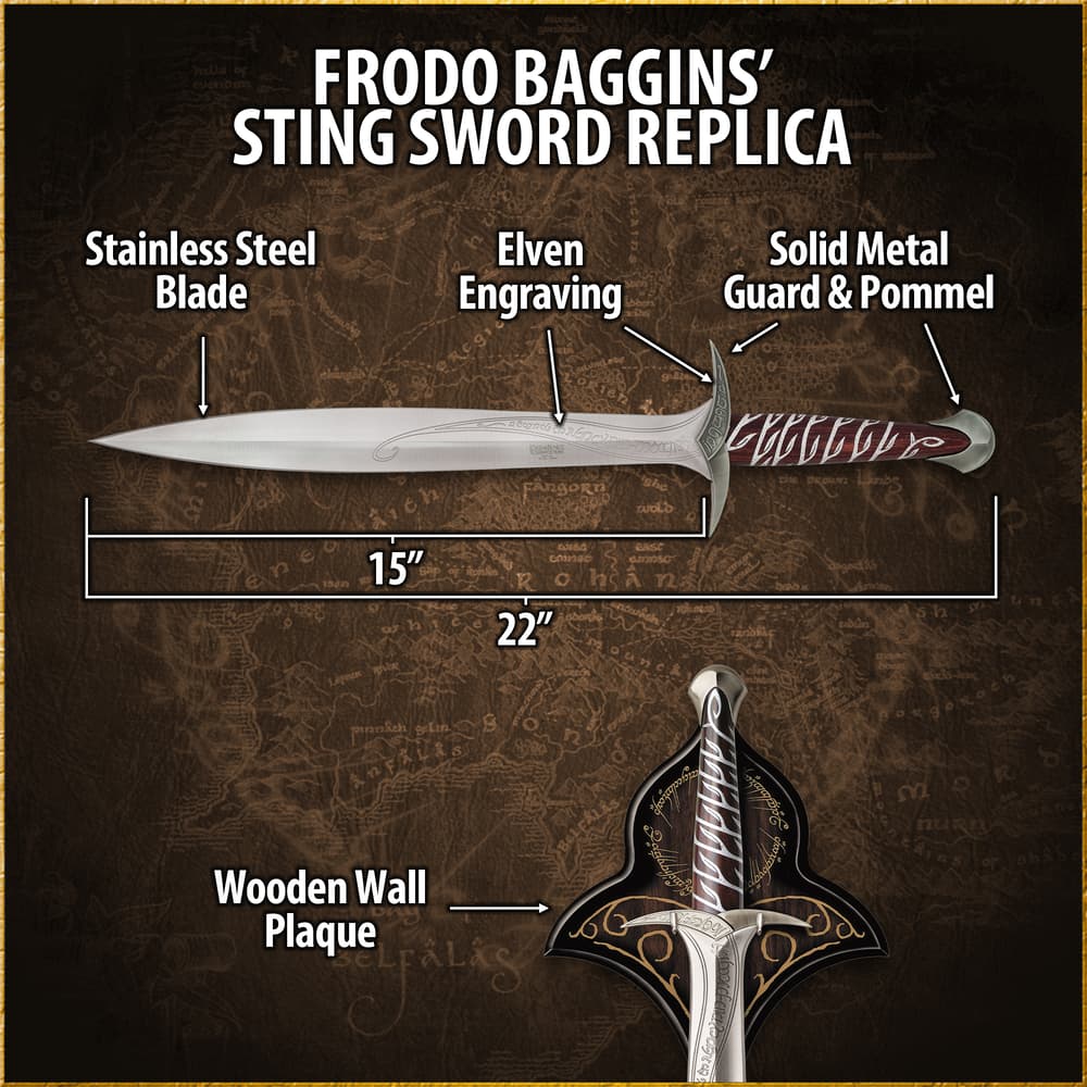 Sting Sword of Frodo Baggins' – Authentic Lord of the Rings Collectible Only $119.00