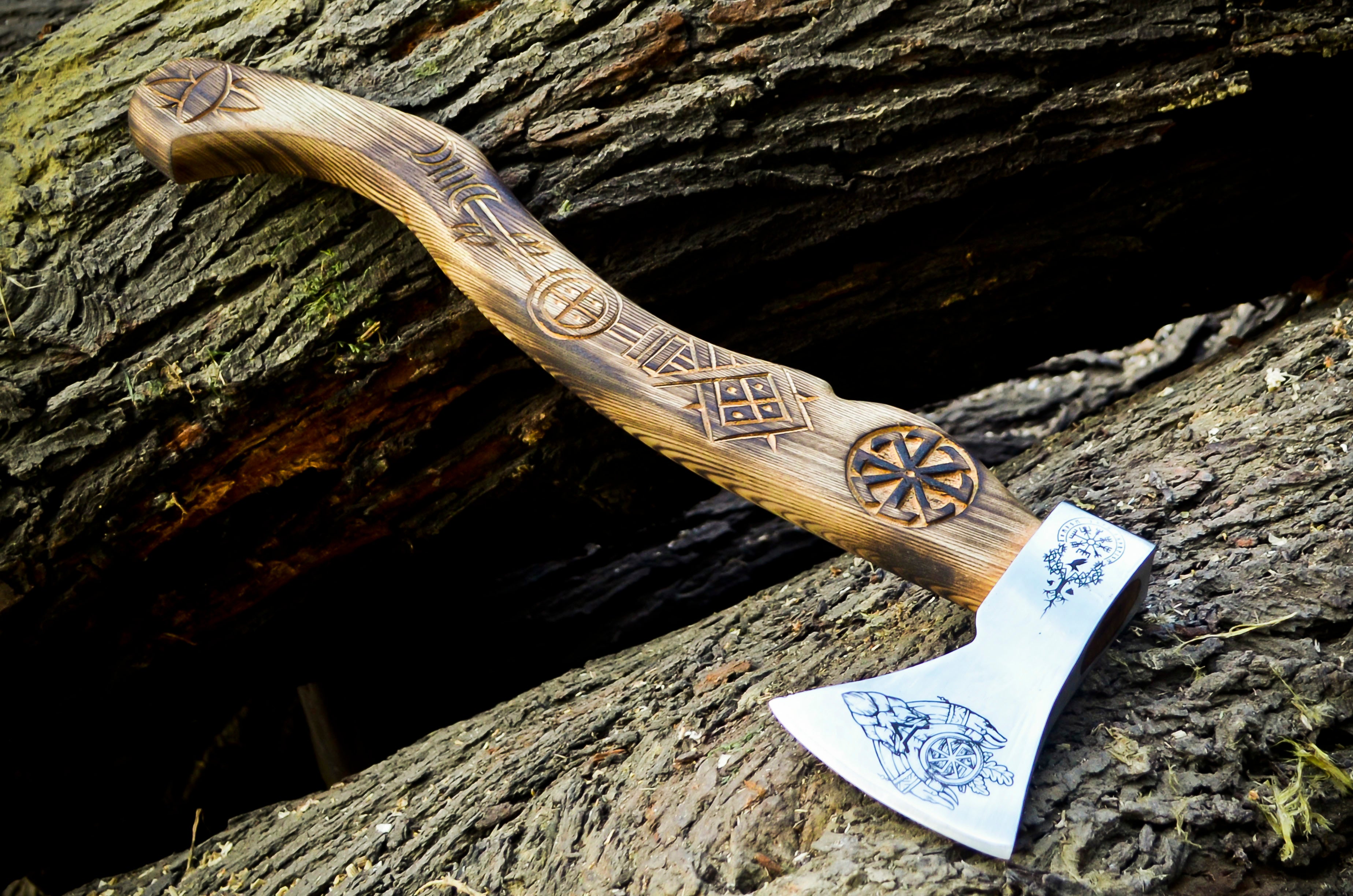 Buy Slavic-Inspired Viking Battle Axe – Professional Handcrafted Design for Just  $100