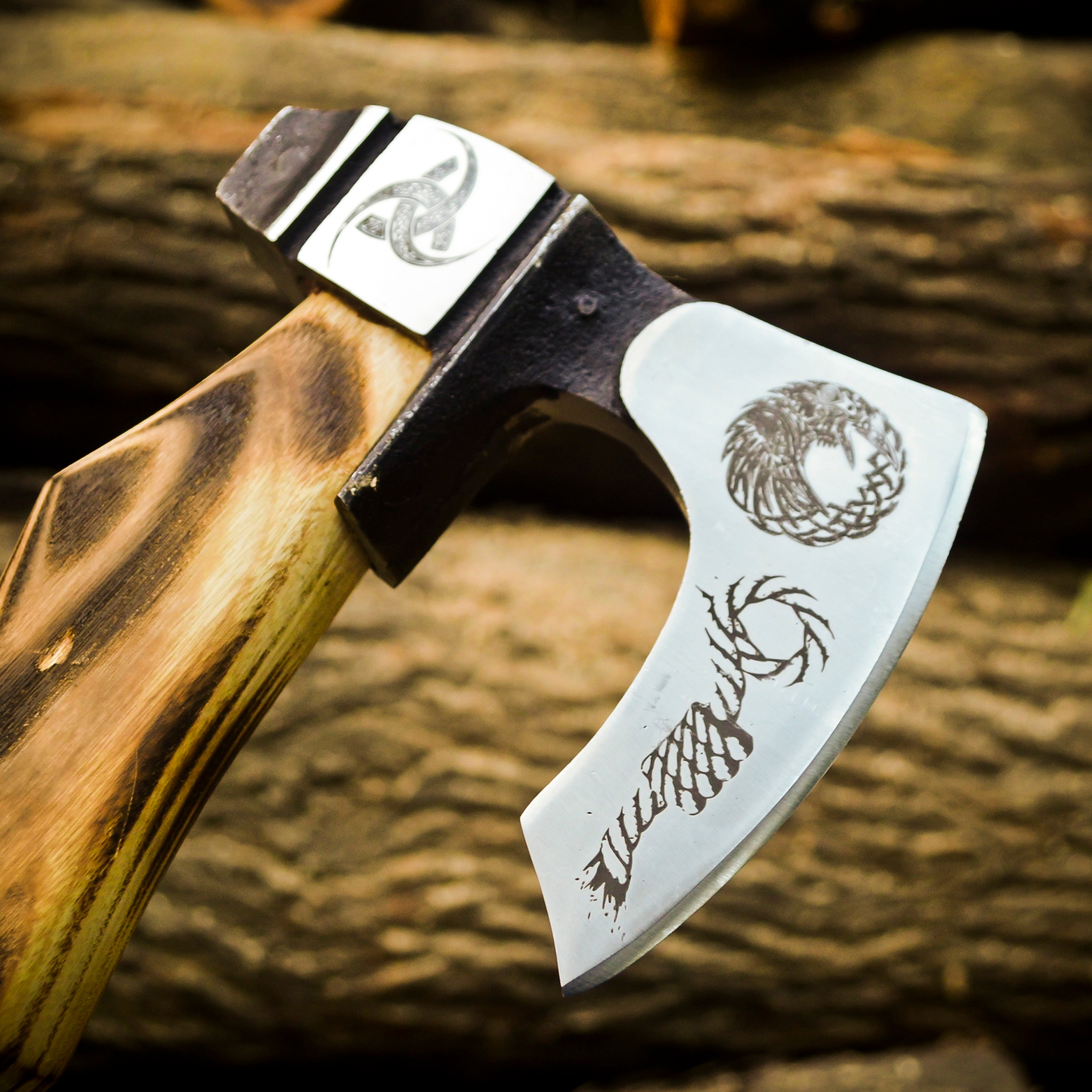 Buy Horns of Odin Viking Axe USA – Handcrafted, Engraved Norse Design, Limited Stock, Only $120