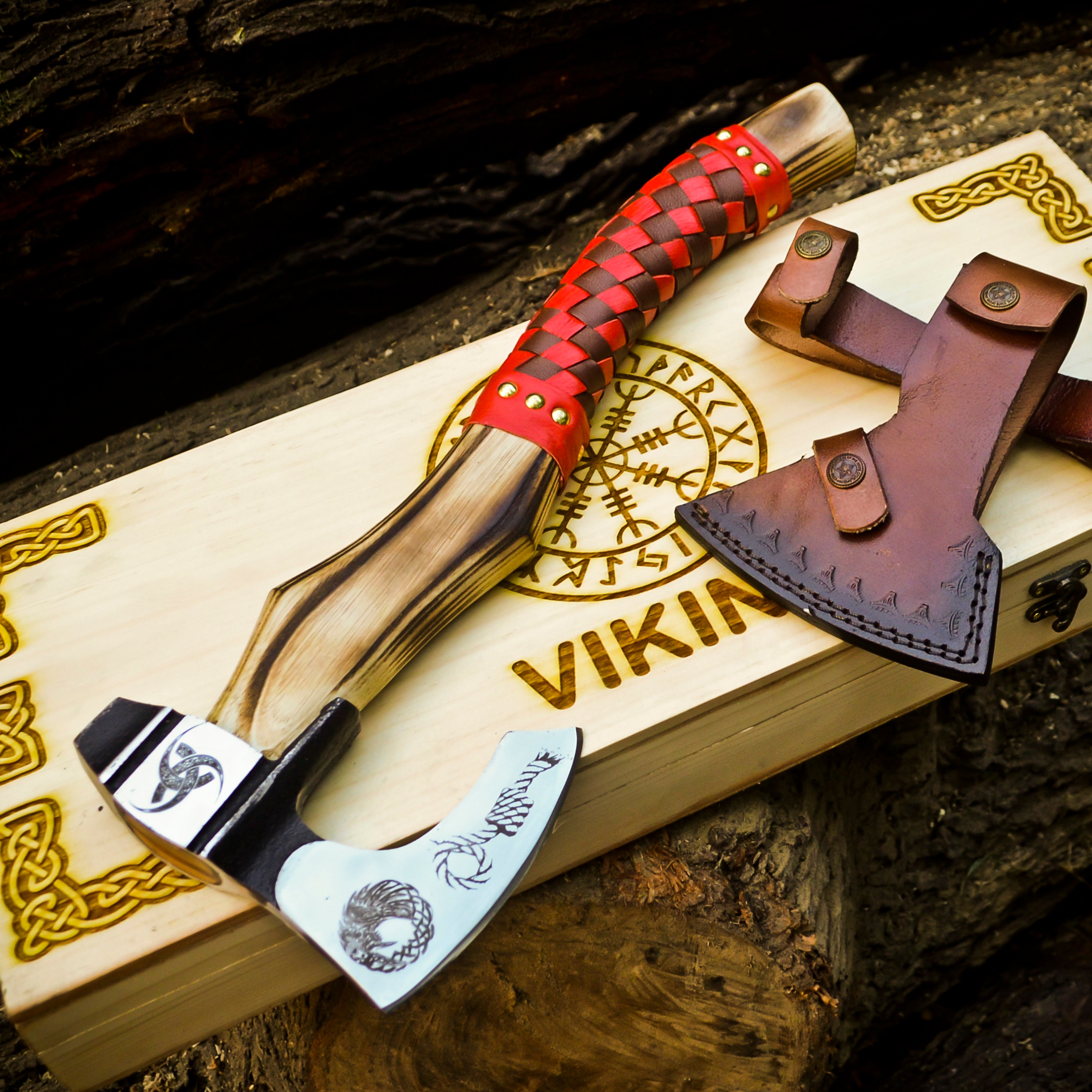 Buy Horns of Odin Viking Axe USA – Handcrafted, Engraved Norse Design, Limited Stock, Only $120