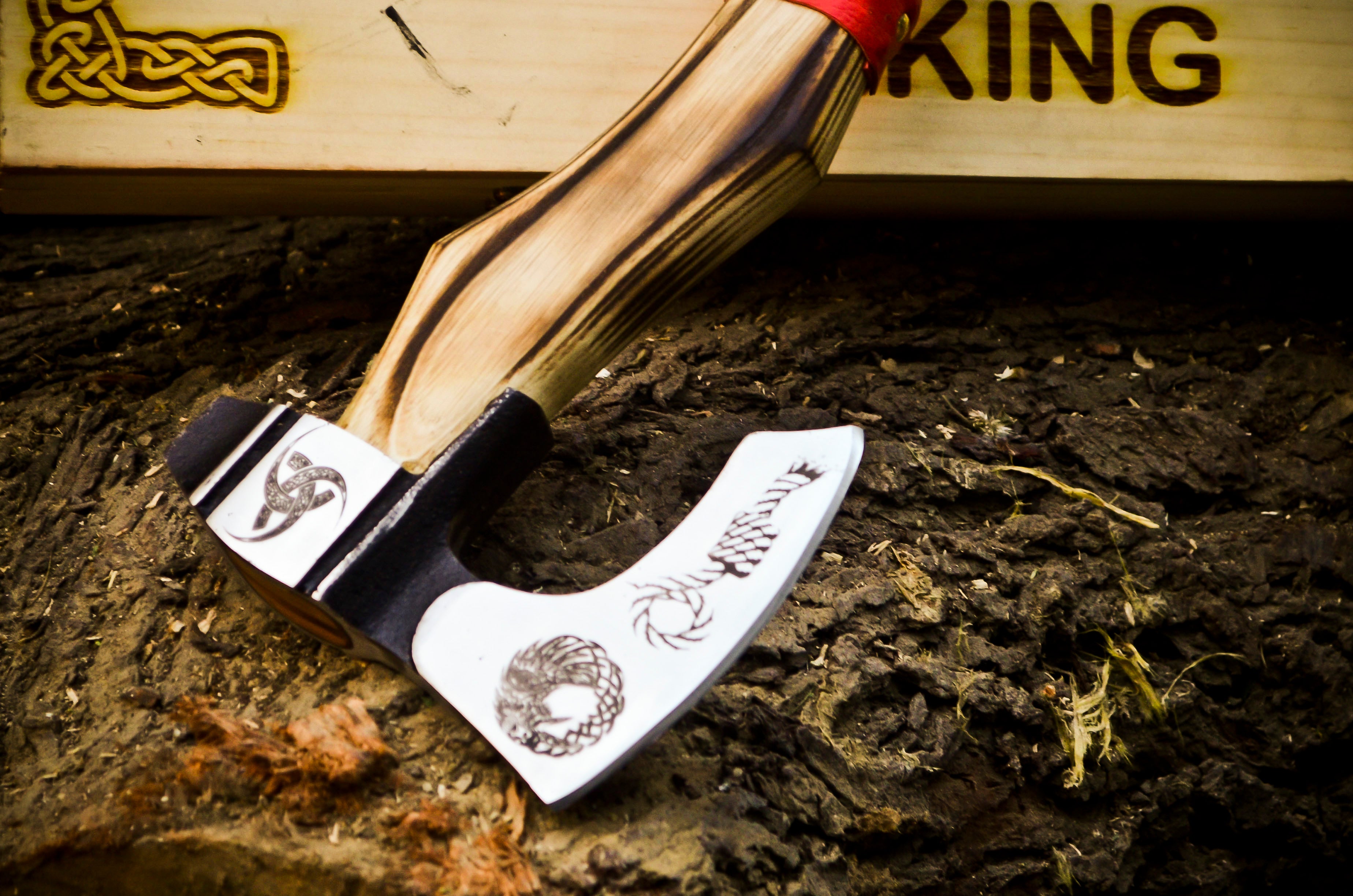 Buy Horns of Odin Viking Axe USA – Handcrafted, Engraved Norse Design, Limited Stock, Only $120