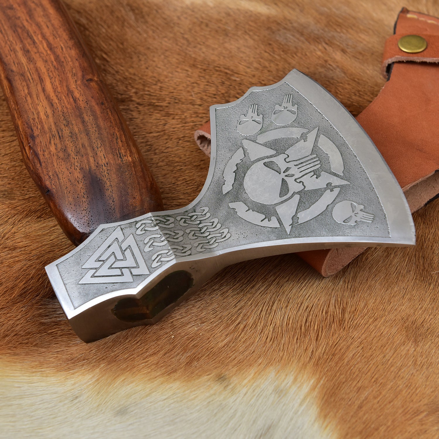 Viking Axe Custom Handmade Carbon Steel Rose Wood Handle-Gift For Special People