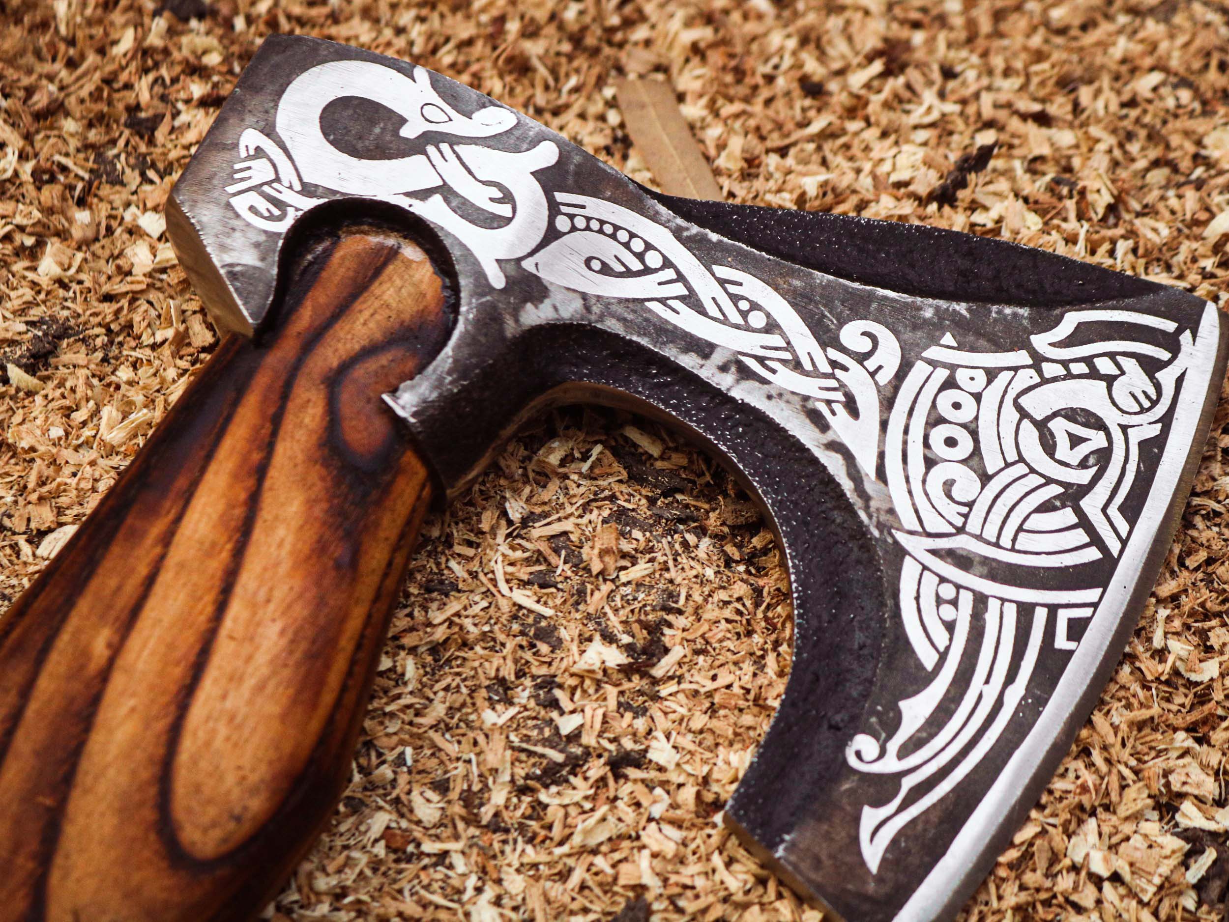 Buy Dragon Viking Battle Axe – Legendary Dragon Engraving for Just $100