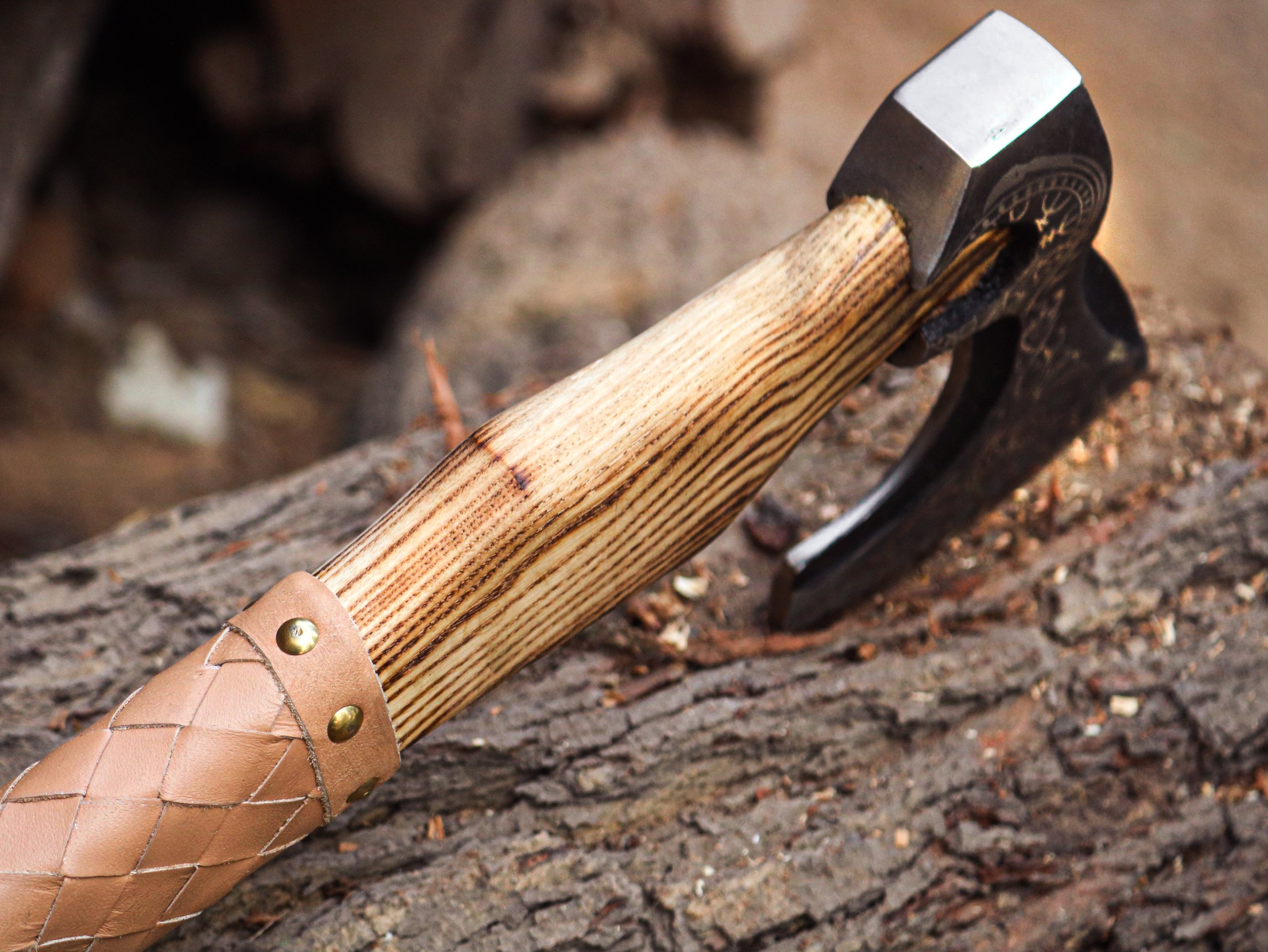 Viking Axe Custom Handmade Carbon Steel Rose Wood Handle-Gift For Special People