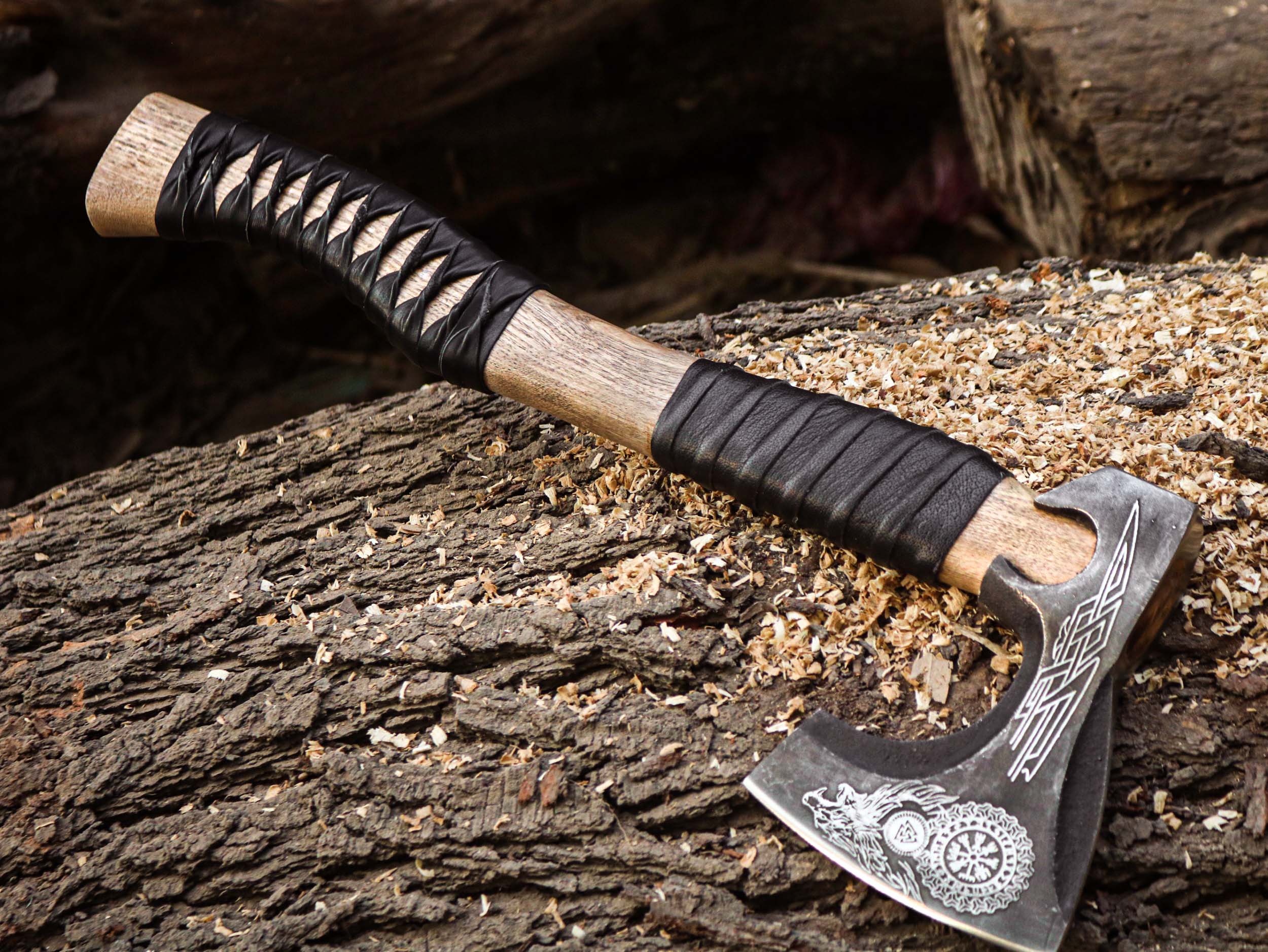 Viking Axe Custom Handmade Carbon Steel Rose Wood Handle-Gift For Special People