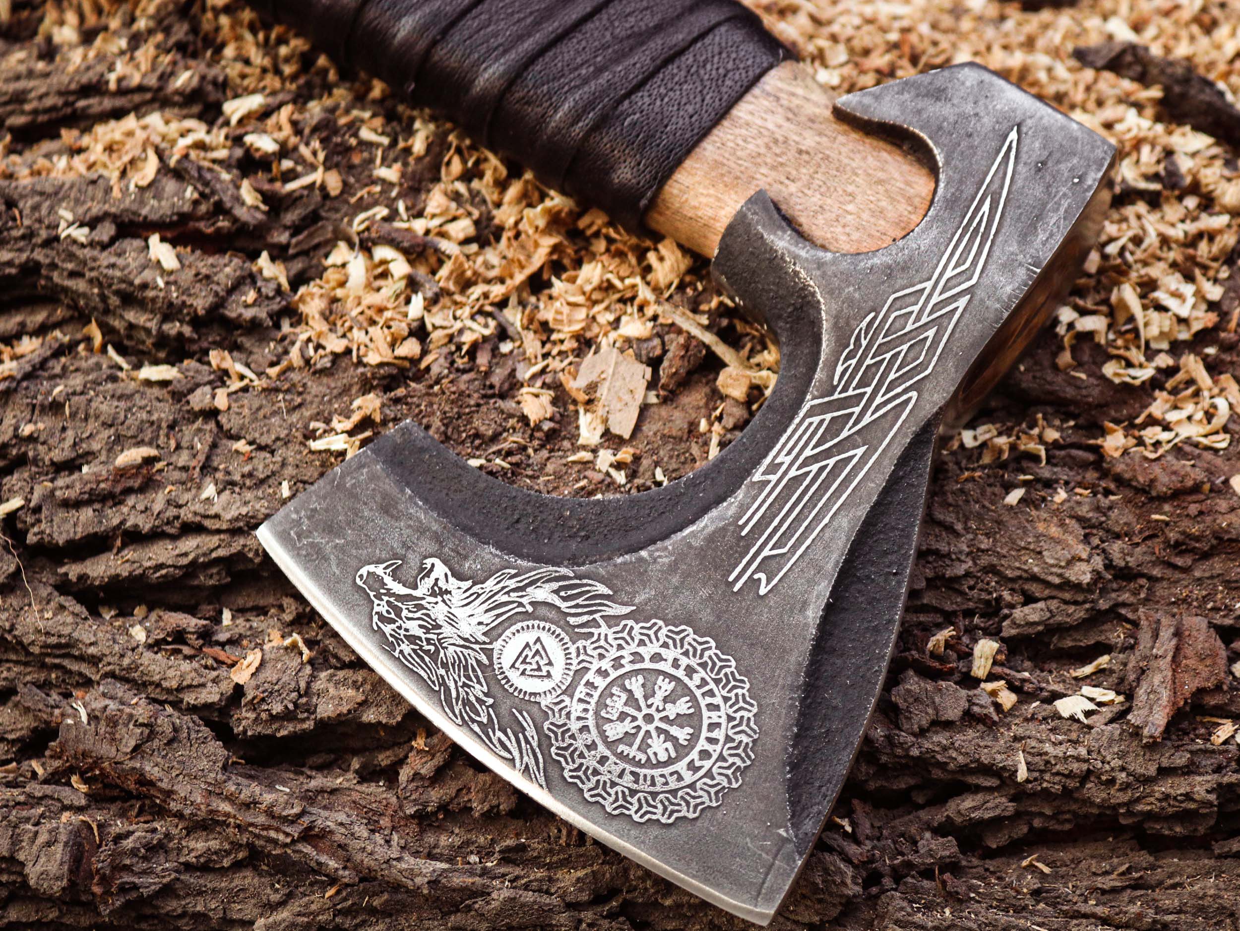 Viking Axe Custom Handmade Carbon Steel Rose Wood Handle-Gift For Special People