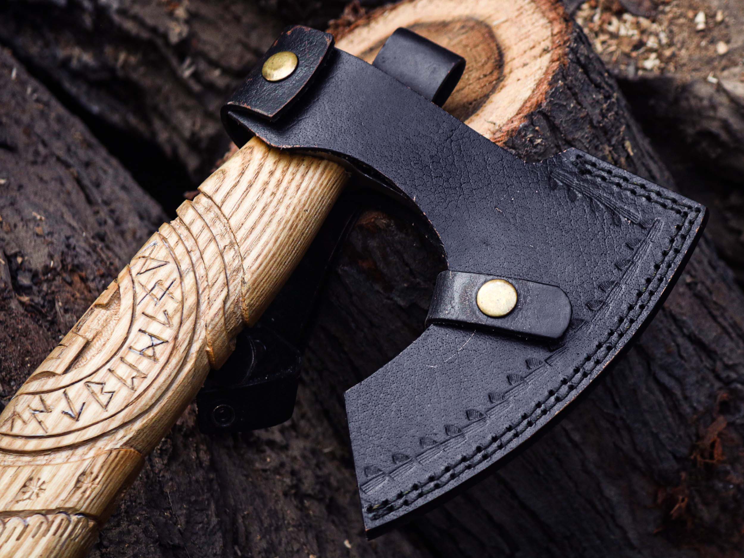 Viking Axe Custom Handmade Carbon Steel Rose Wood Handle-Gift For Special People