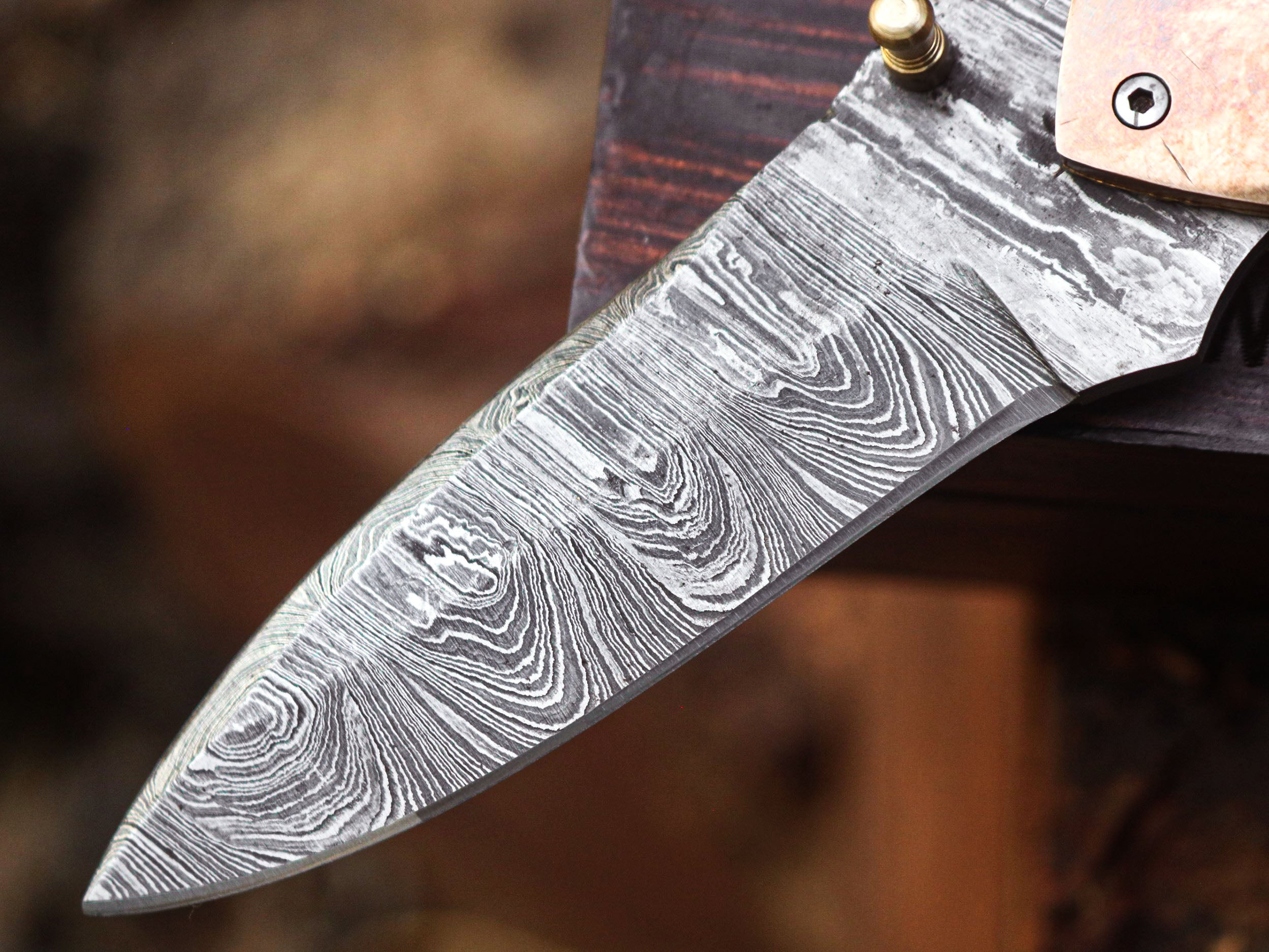 Handcrafted Damascus Steel Folding Knife / Pocket Knife / EDC – Just $84