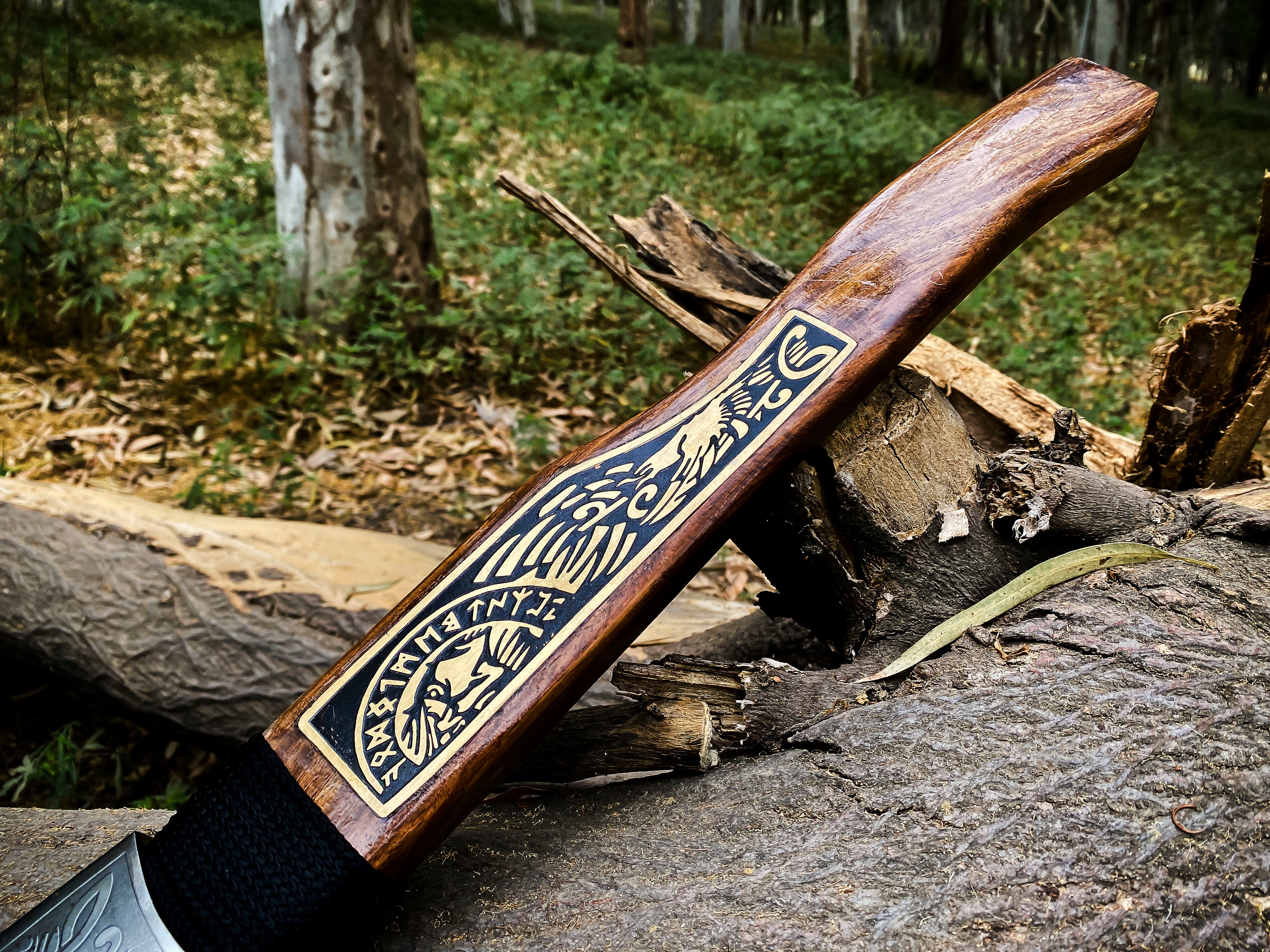 Viking Axe Custom Handmade Carbon Steel Rose Wood Handle-Gift For Special People