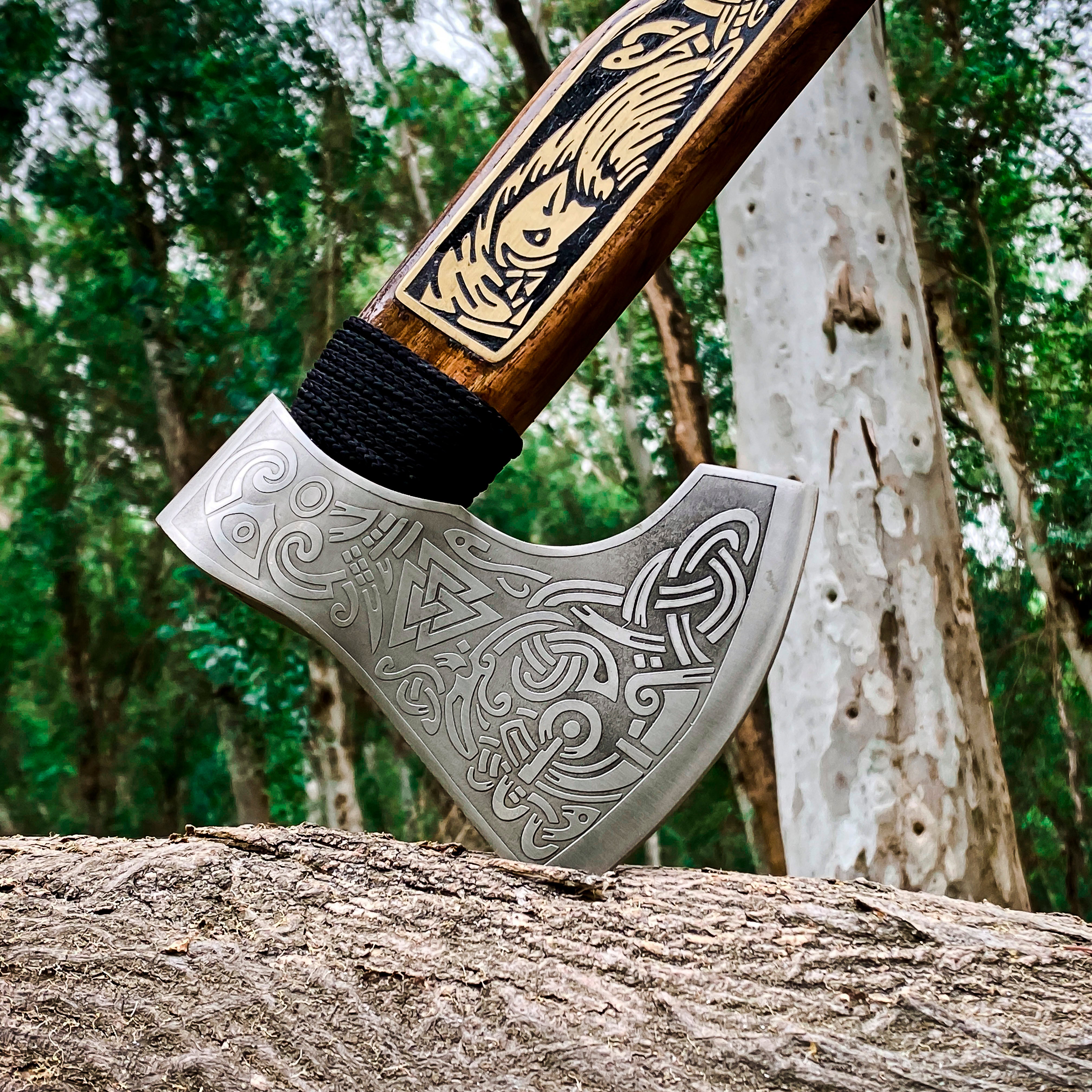 Viking Axe Custom Handmade Carbon Steel Rose Wood Handle-Gift For Special People