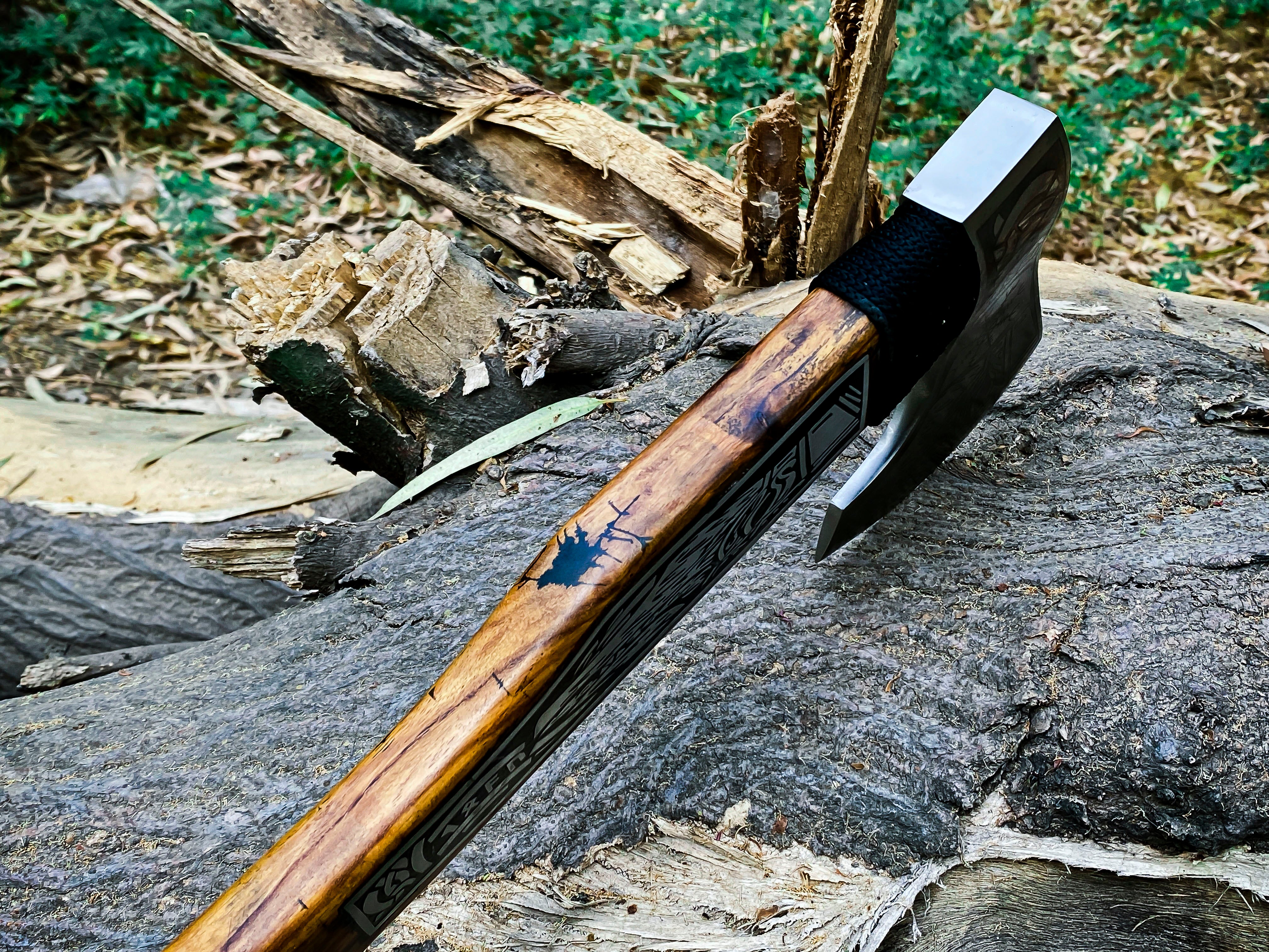 Viking Axe Custom Handmade Carbon Steel Rose Wood Handle-Gift For Special People