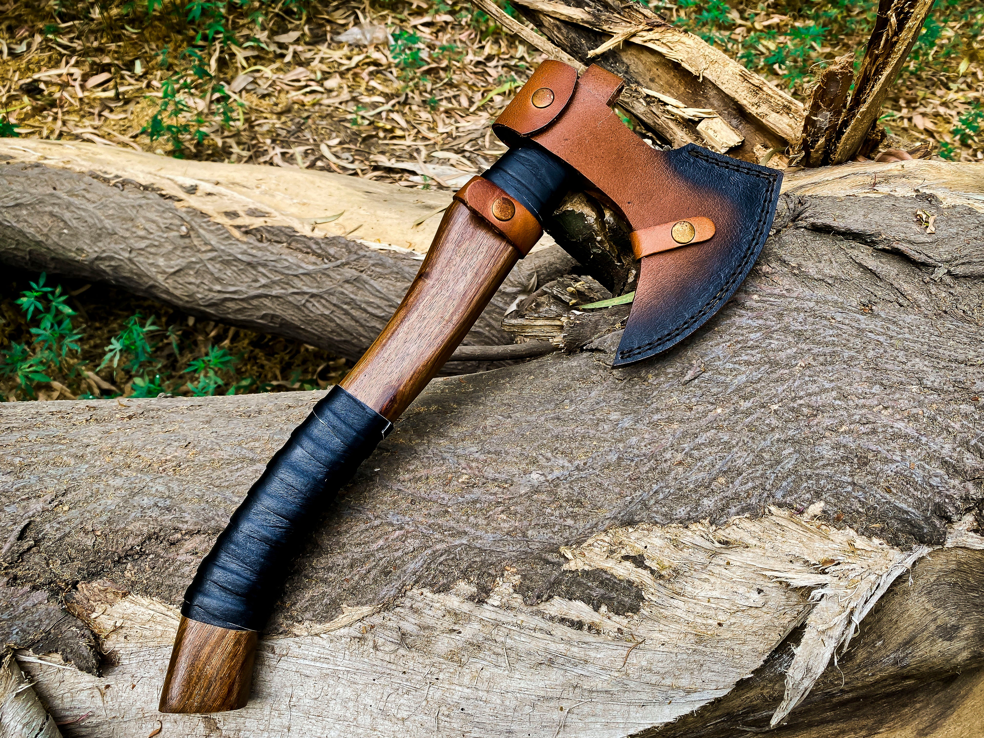 Viking Axe Custom Handmade Carbon Steel Rose Wood Handle-Gift For Special People