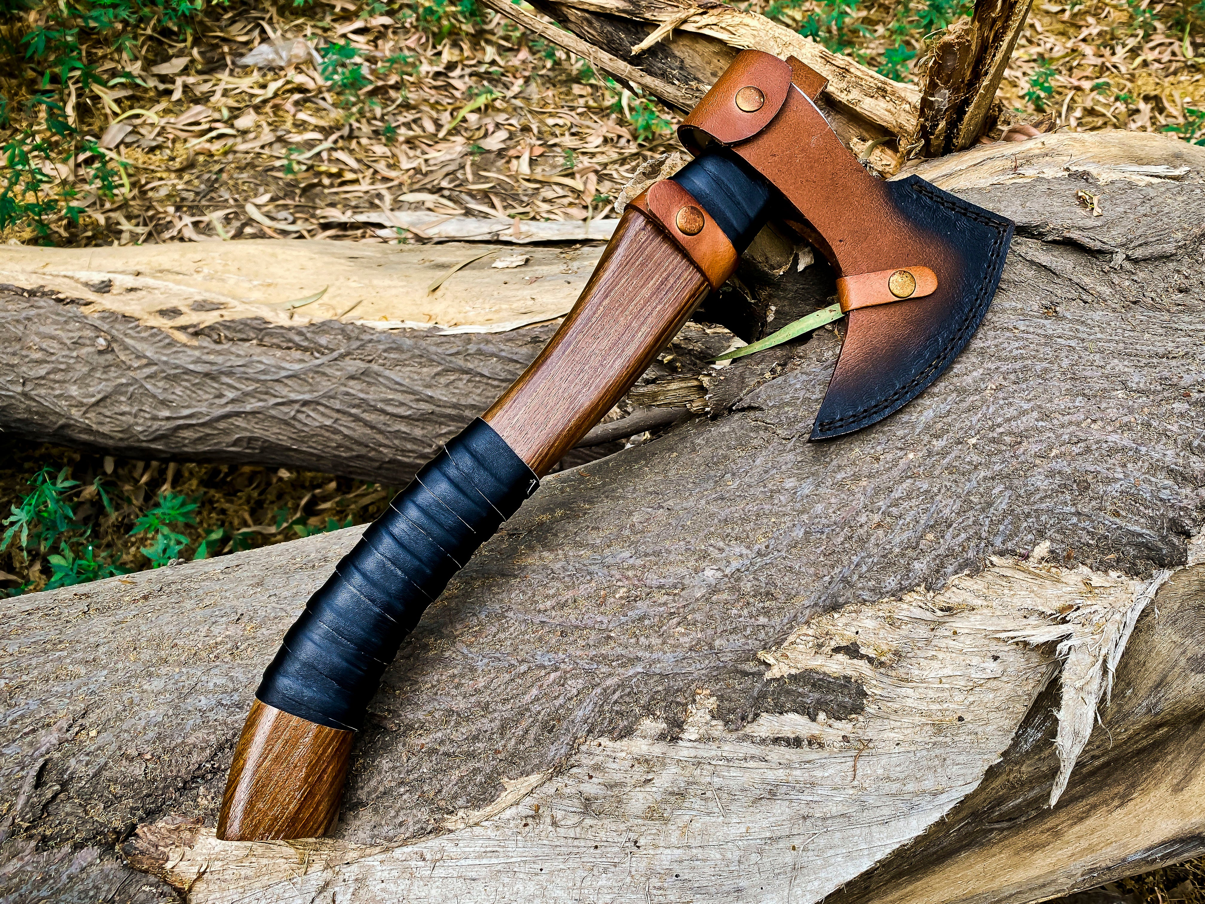 Viking Axe Custom Handmade Carbon Steel Rose Wood Handle-Gift For Special People