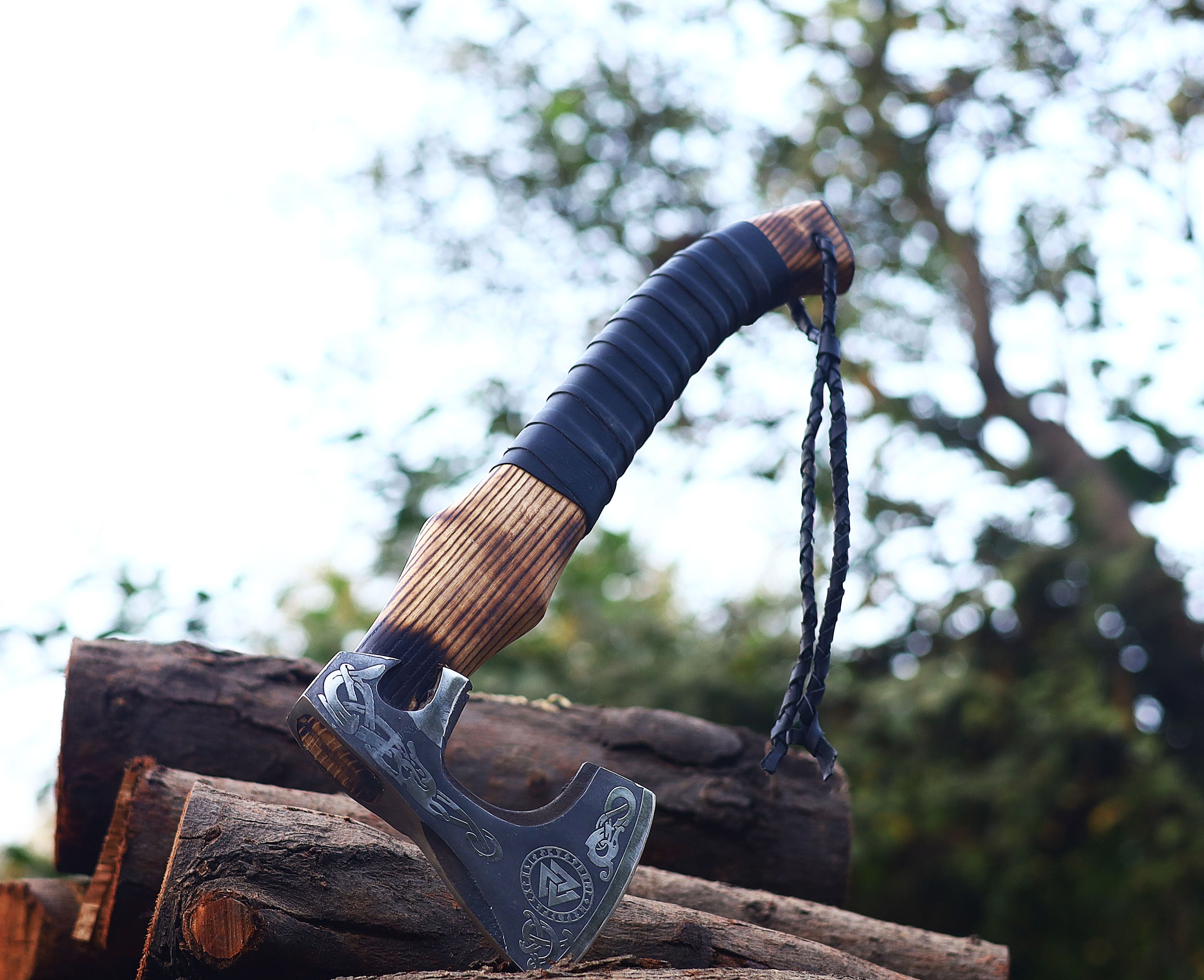 Own the Valknut Symbol Viking Axe – Perfect for Collectors, Just $105