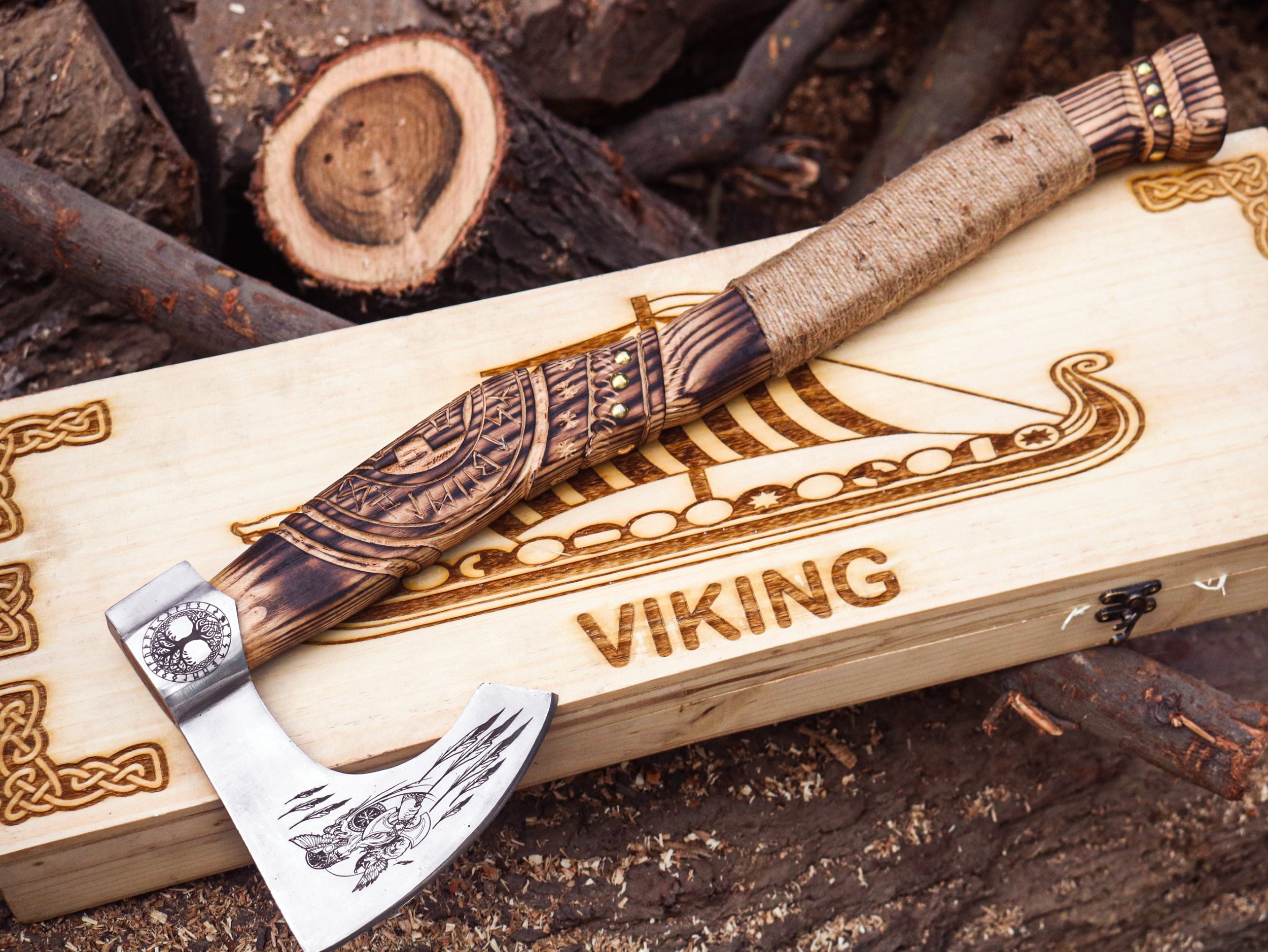 Yggdrasil Tree of Life Viking Axe in USA – Handcrafted Norse Art for Just $100