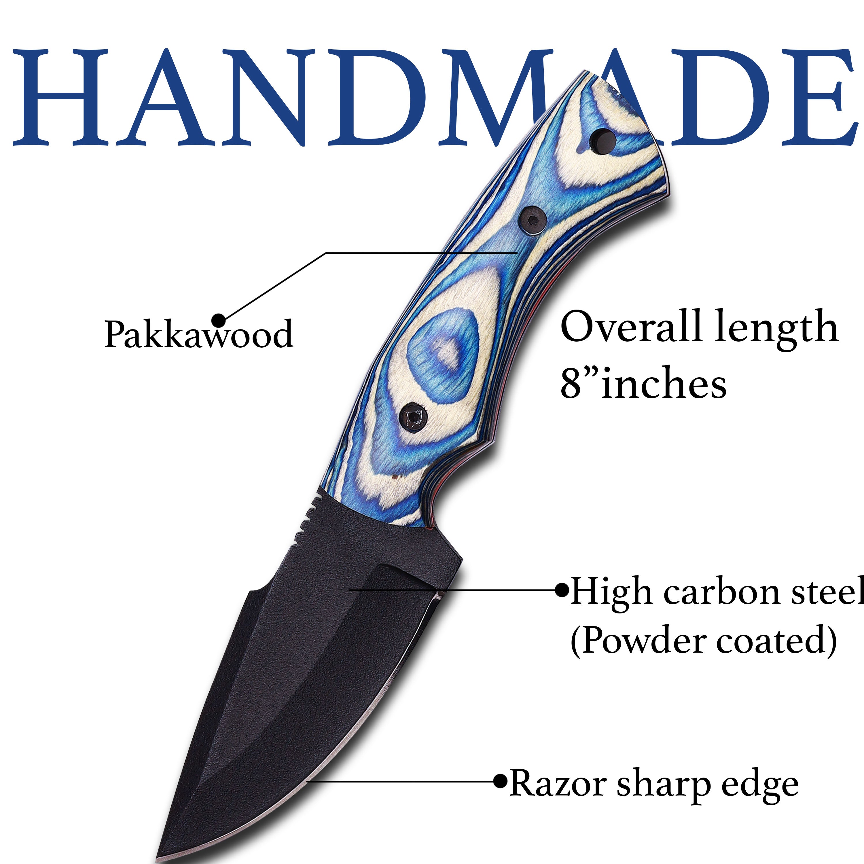 Handmade High Carbon Stainless Steel Hunting Skinner Knife - Precision Craftsmanship for Ultimate Outdoor Performance