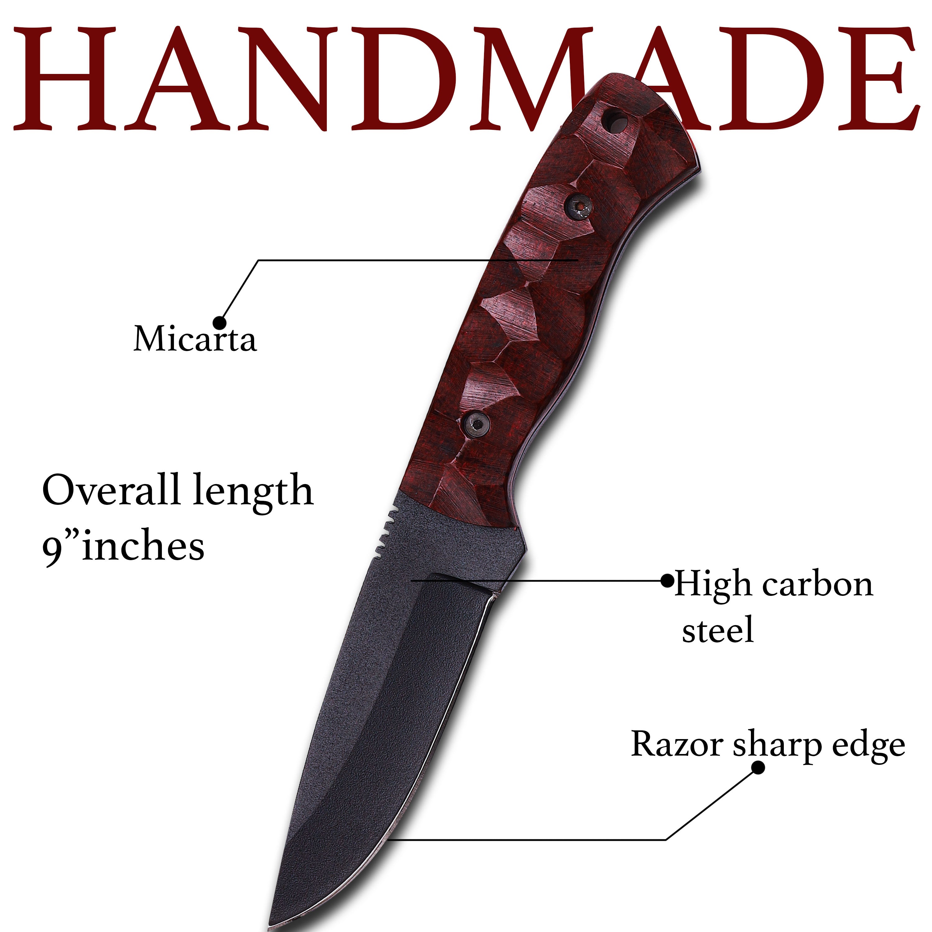 Handmade High Carbon Stainless Steel Hunting Skinner Knife - Precision Craftsmanship for Superior Outdoor Performance