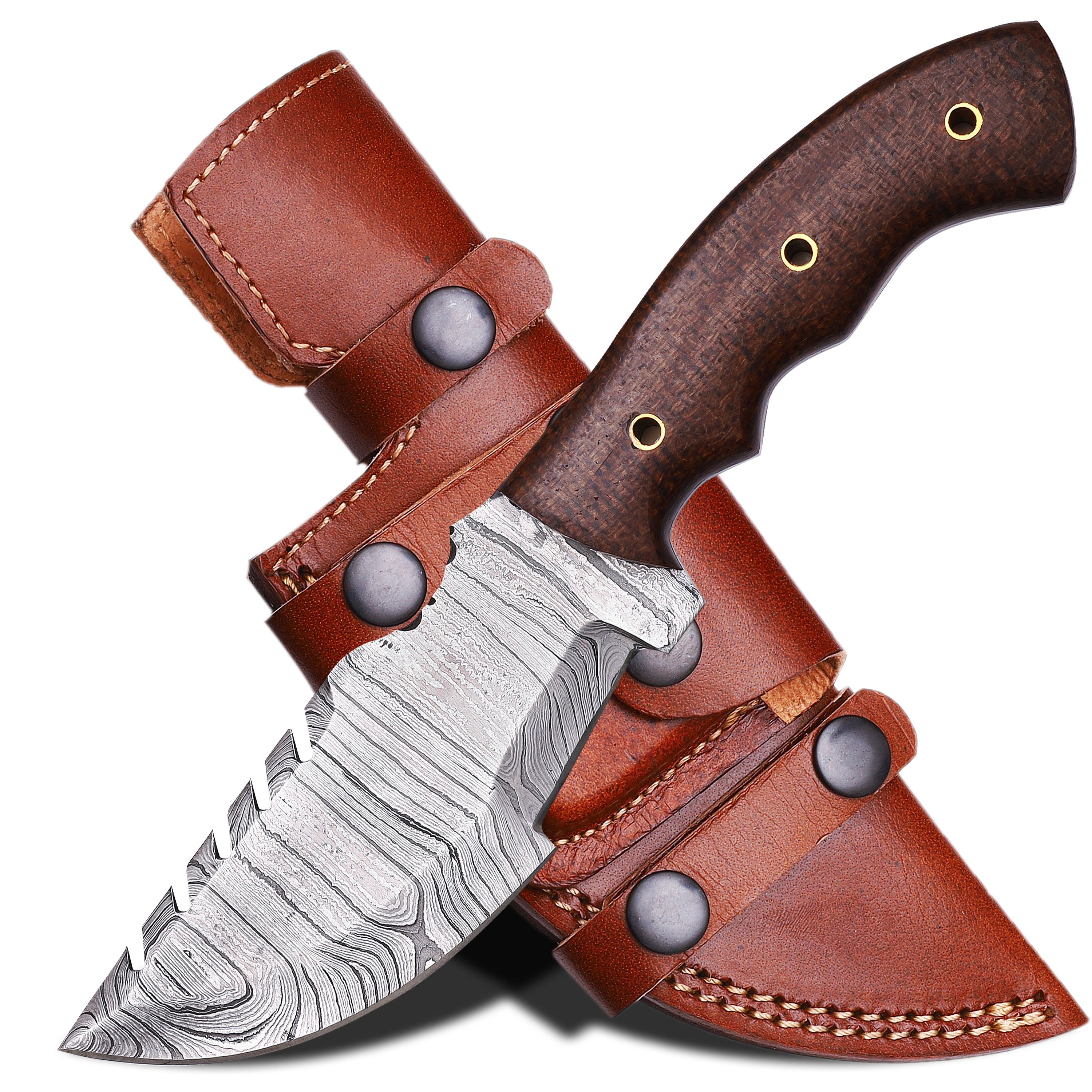 Handmade Damascus Steel Hunting Knife - Precision Craftsmanship for Exquisite Outdoor Performance