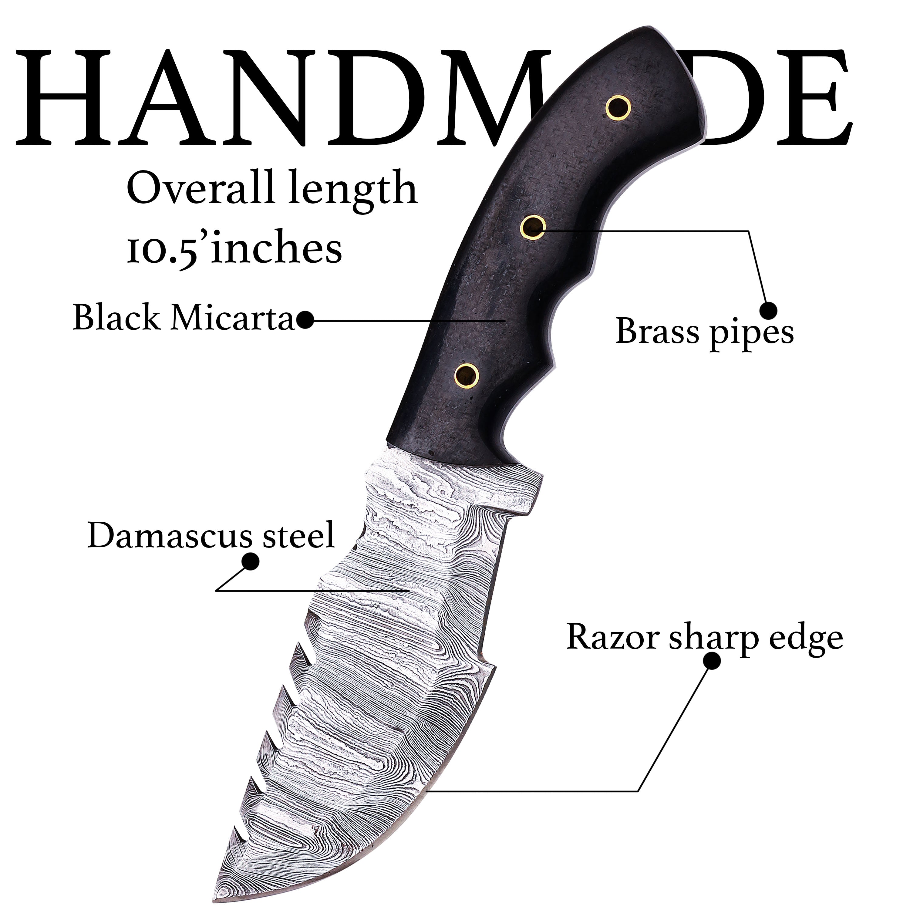 Handmade Damascus Steel Hunting Knife - Exquisite Craftsmanship for Precision and Elegance