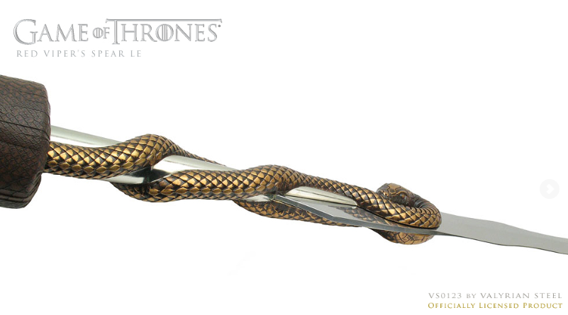 Game of Thrones Red Viper Spear - Official Replica of Oberyn Martell’s Weapon, Limited Edition, $799