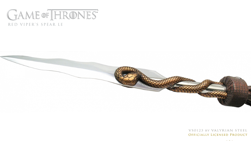 Game of Thrones Red Viper Spear - Official Replica of Oberyn Martell’s Weapon, Limited Edition, $799