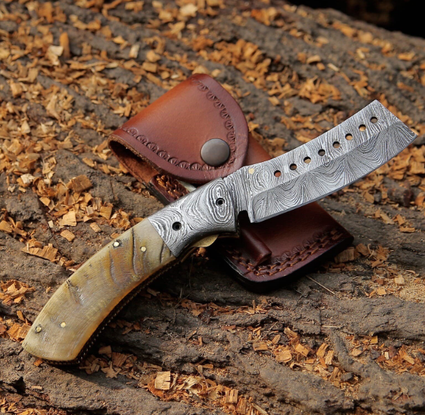 Handmade Damascus Steel Folding Blade Knife Damascus Steel Handle